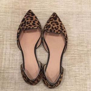 J Crew pointy toe leopard flat